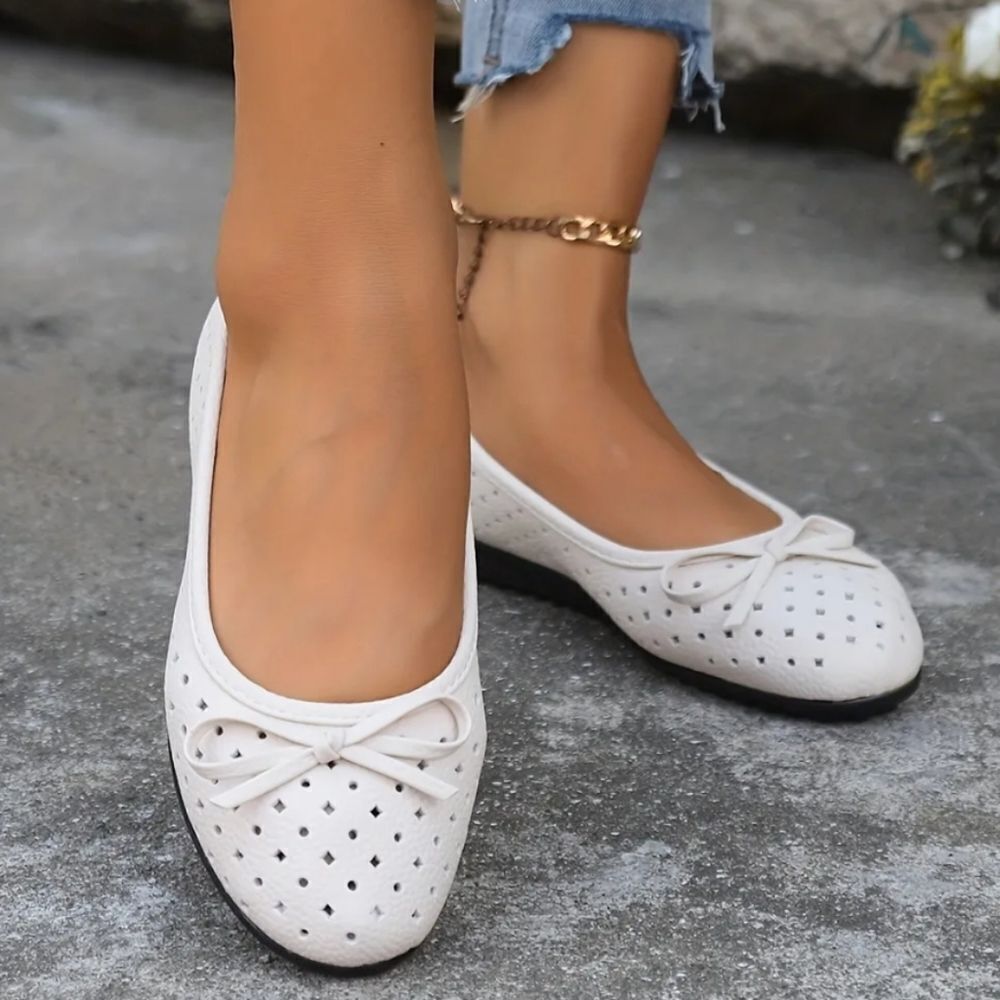 BRASH WOMEN'S GOLD STUDDED EMBELLISHMENTS SLIP-ON FLAT SHOE